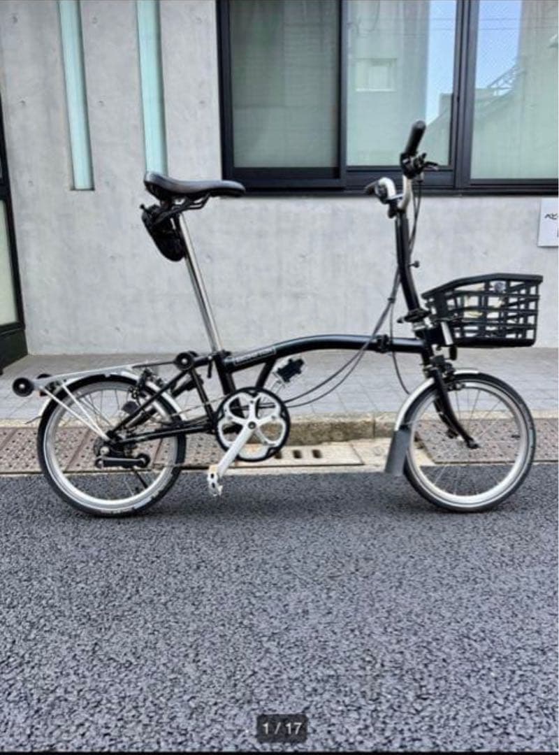 ブロンプトンBROMPTON M6R　カゴ　メット付　折りたたみ自転車　ブラック