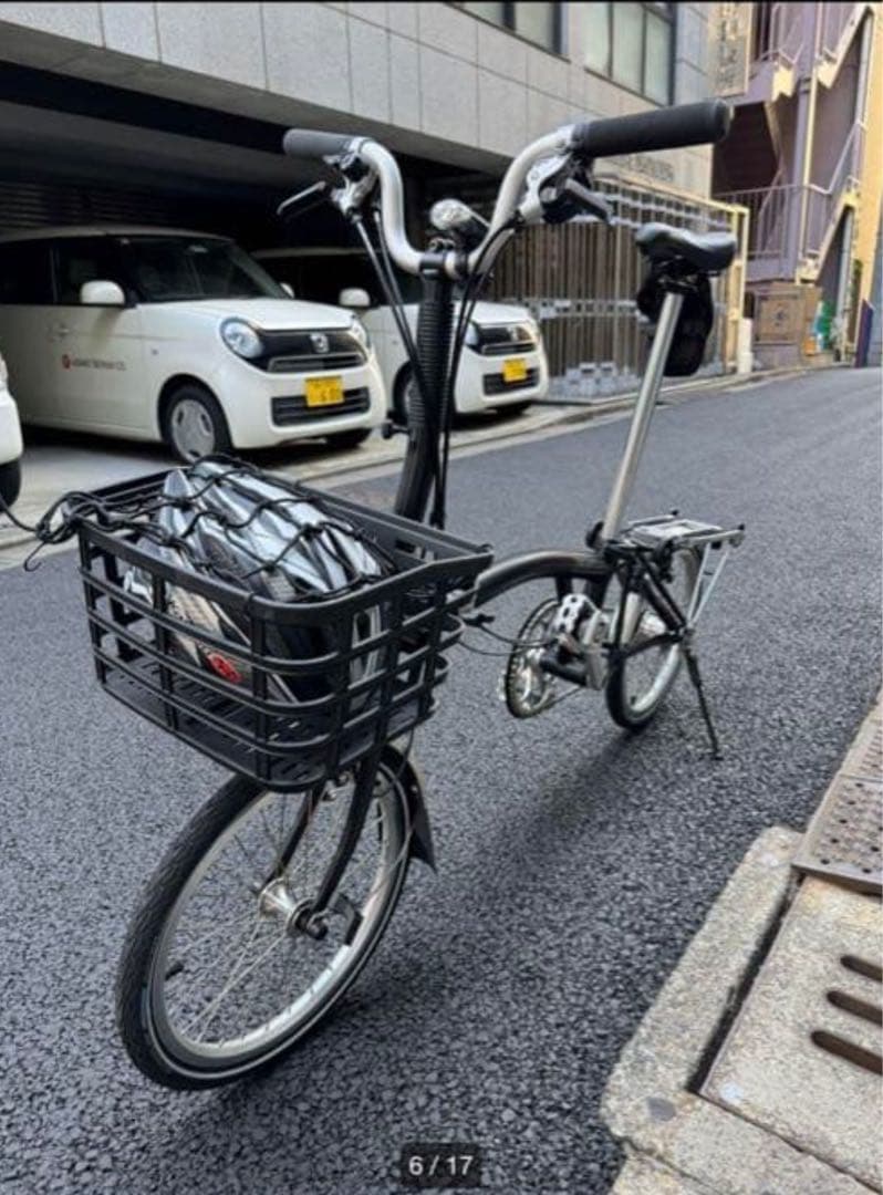 ブロンプトンBROMPTON M6R　カゴ　メット付　折りたたみ自転車　ブラック