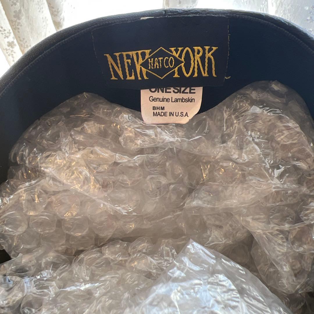 NEW YORK HAT BIG APPLE ラムレザー　キャスケット　ベレー帽