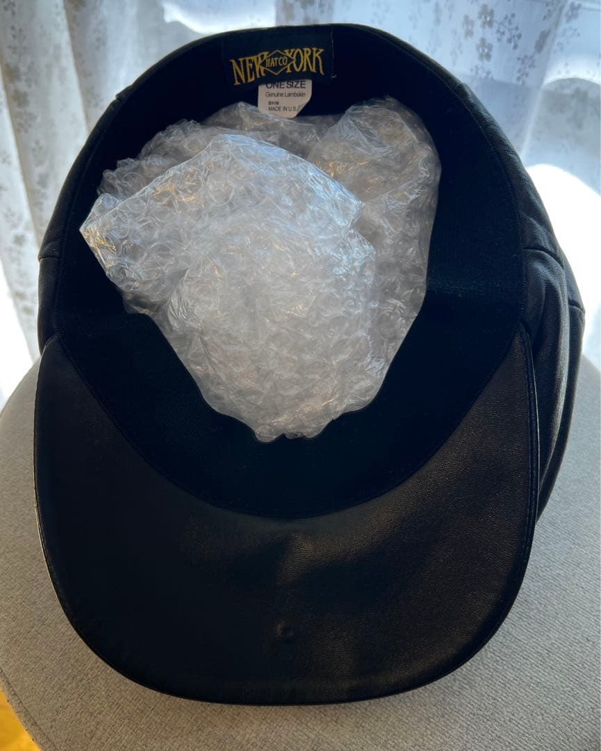 NEW YORK HAT BIG APPLE ラムレザー　キャスケット　ベレー帽