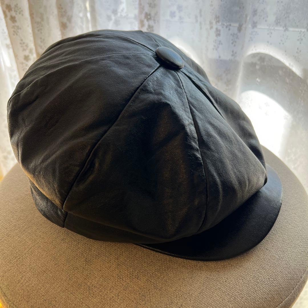 NEW YORK HAT BIG APPLE ラムレザー　キャスケット　ベレー帽