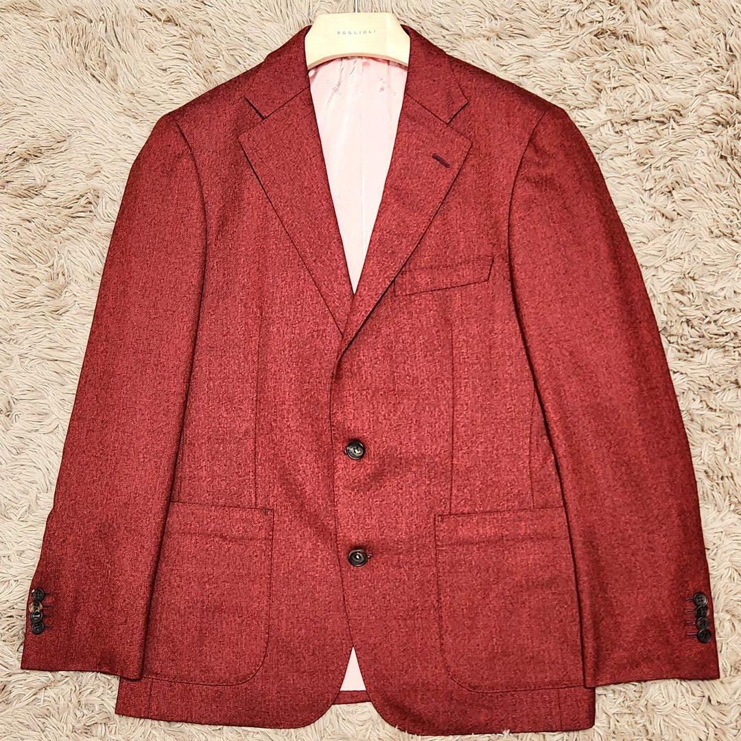 SCABAL テーラードジャケット ヘリンボーン ツイード ロゴ ボタン 美裏地