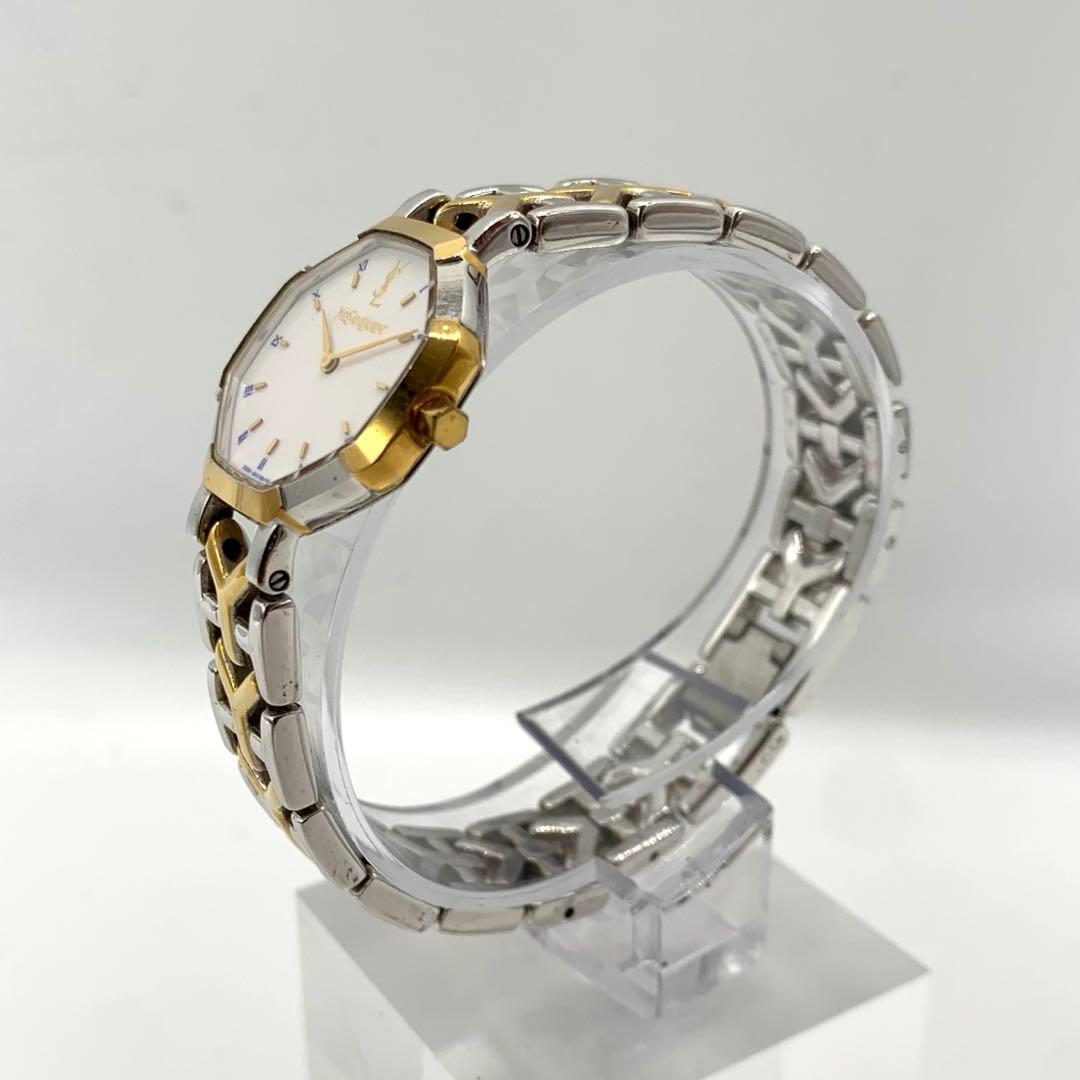 新品電池/稼働✨サンローラン 2200-226313 腕時計 オクタゴン コンビ