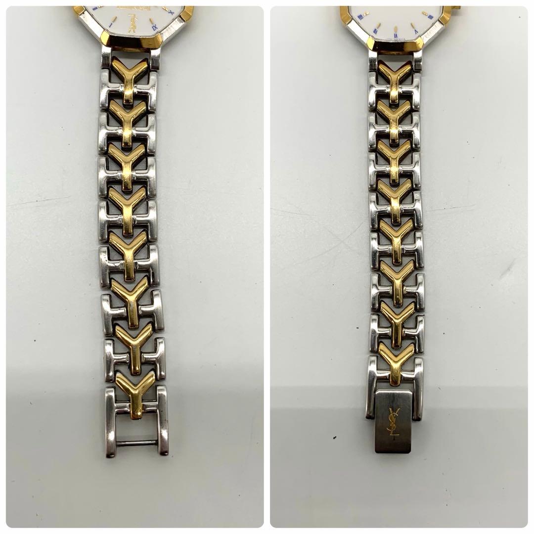 新品電池/稼働✨サンローラン 2200-226313 腕時計 オクタゴン コンビ