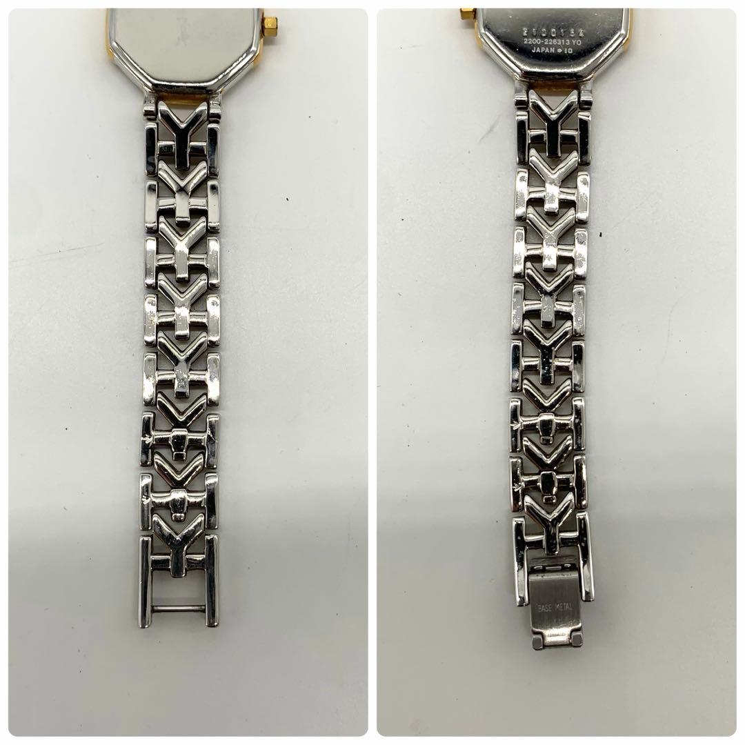 新品電池/稼働✨サンローラン 2200-226313 腕時計 オクタゴン コンビ