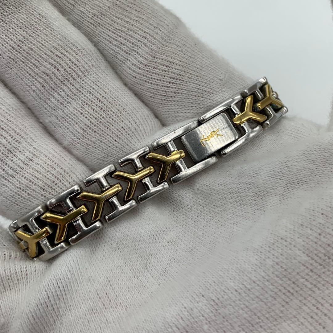 新品電池/稼働✨サンローラン 2200-226313 腕時計 オクタゴン コンビ