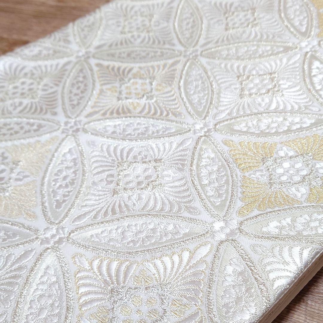 袋帯　七宝　白銀　金糸　銀糸　リーズナブル　祝い事　お仕立て込み