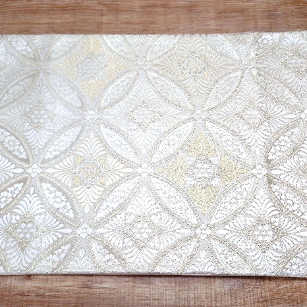 袋帯　七宝　白銀　金糸　銀糸　リーズナブル　祝い事　お仕立て込み