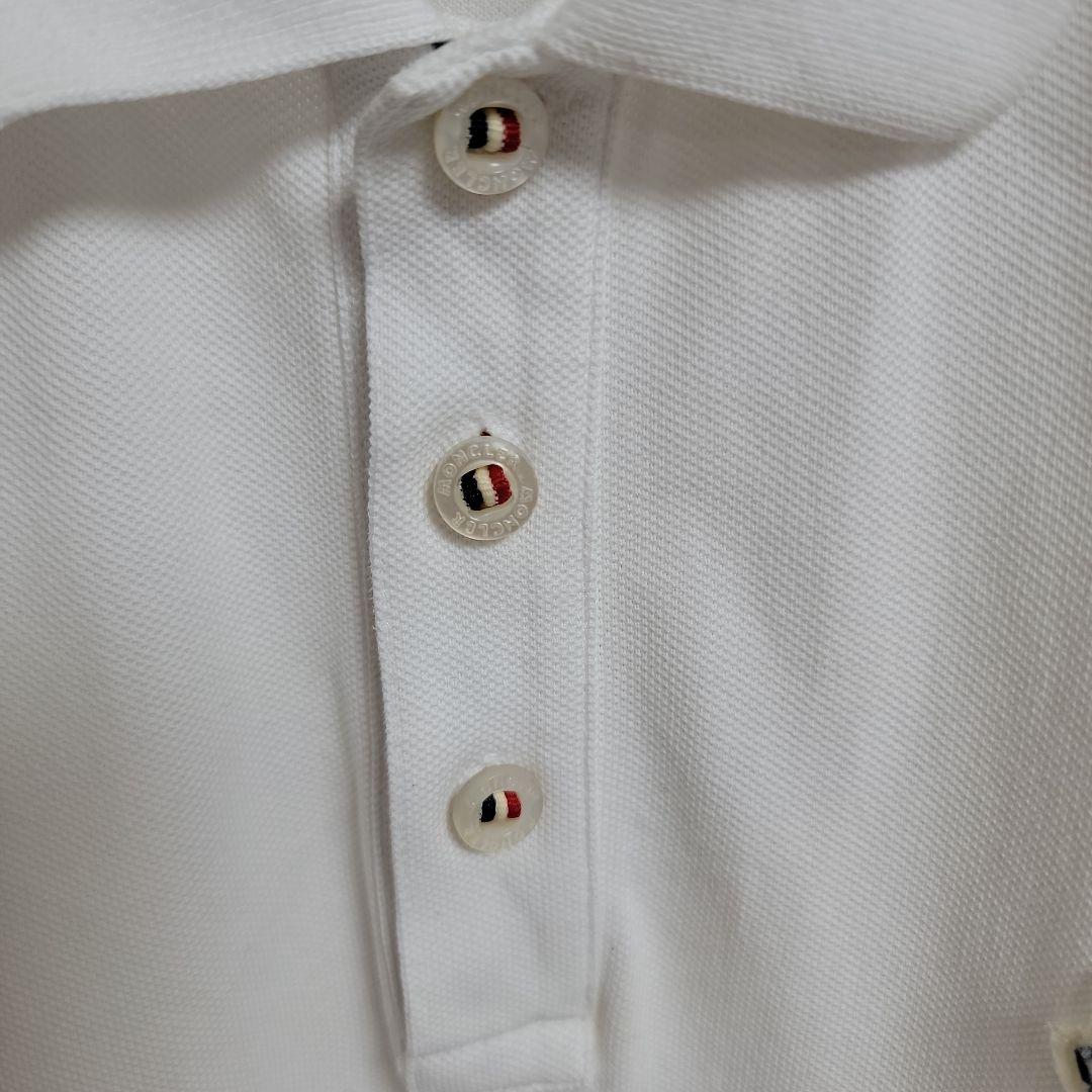MONCLER ホワイト ポロシャツ ロゴ XL 白 半袖