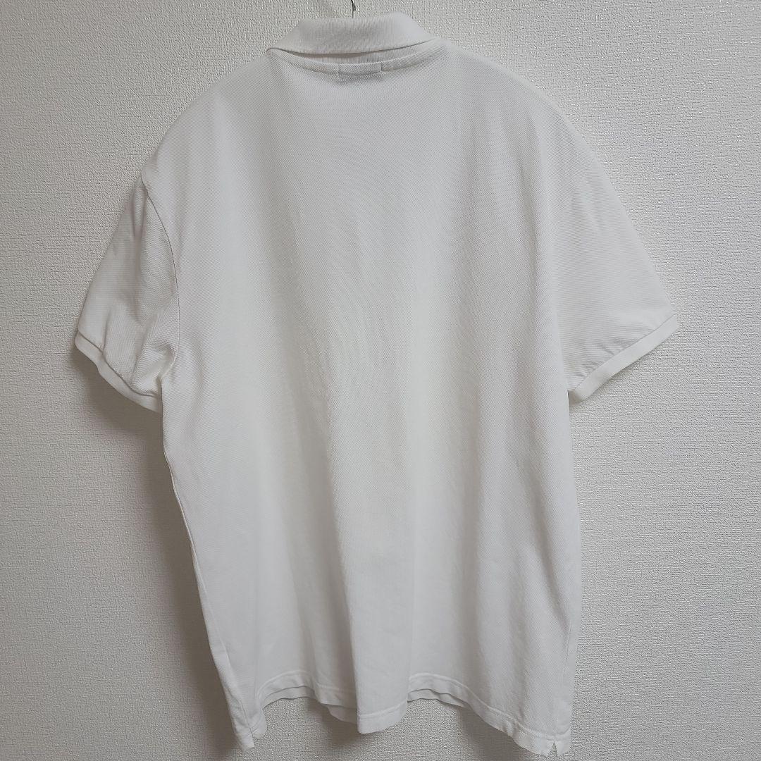 MONCLER ホワイト ポロシャツ ロゴ XL 白 半袖