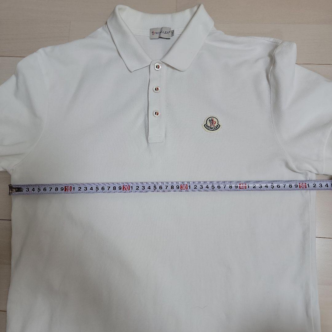 MONCLER ホワイト ポロシャツ ロゴ XL 白 半袖