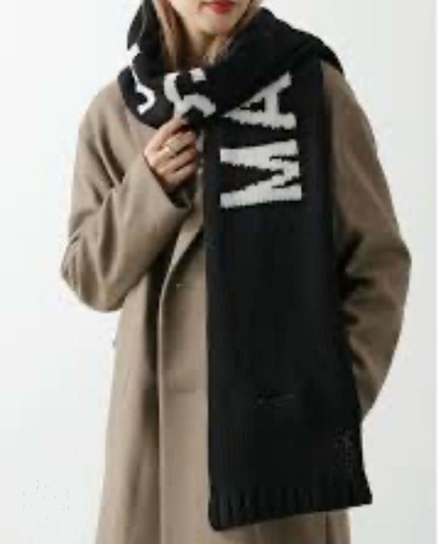 【美品】MM6 エムエムシックス メゾンマルジェラ　マフラー ブラック