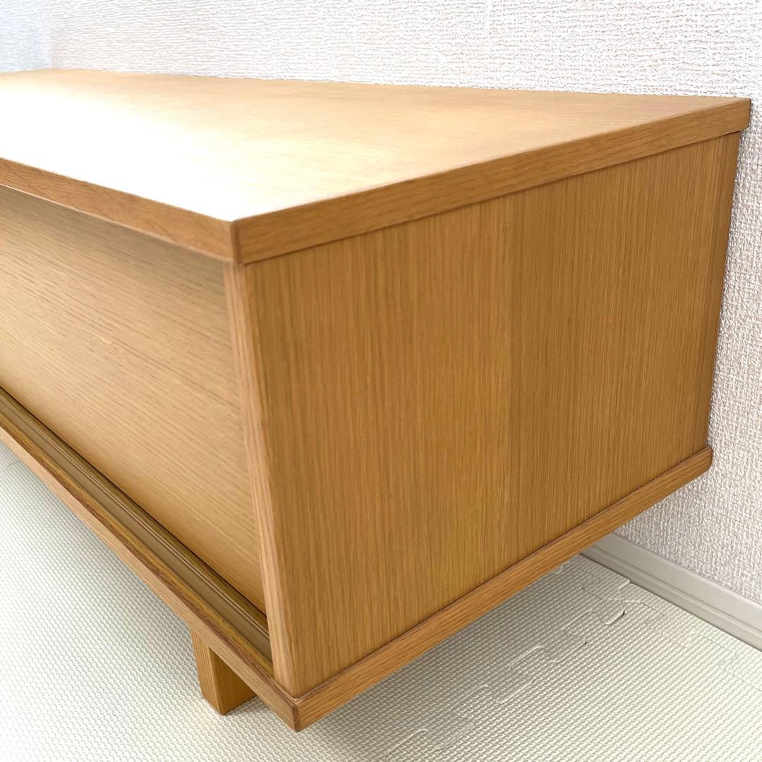 無印良品　オーク材　AVラック　薄型　引戸 110cm