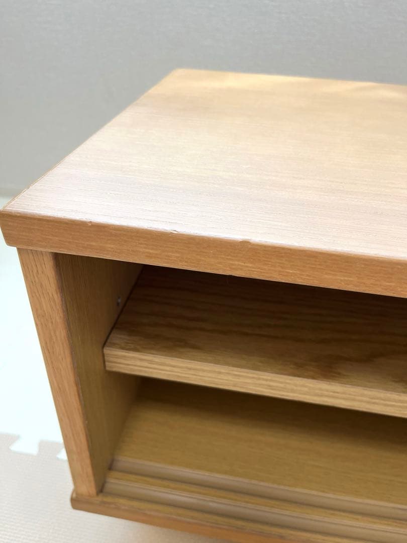 無印良品　オーク材　AVラック　薄型　引戸 110cm