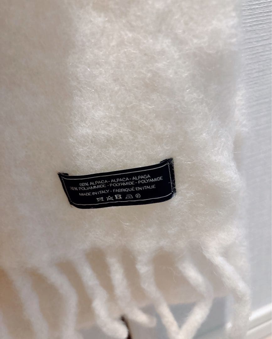 MAISON KITSUNÉ PLAIN FRINGED マフラー エクリュ