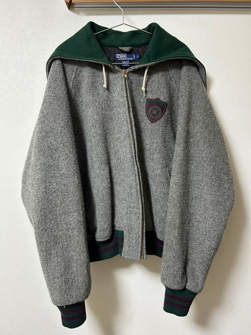 Polo by Ralph Lauren フード付きスタジャン ウールジャケット
