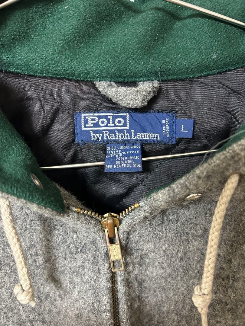 Polo by Ralph Lauren フード付きスタジャン ウールジャケット