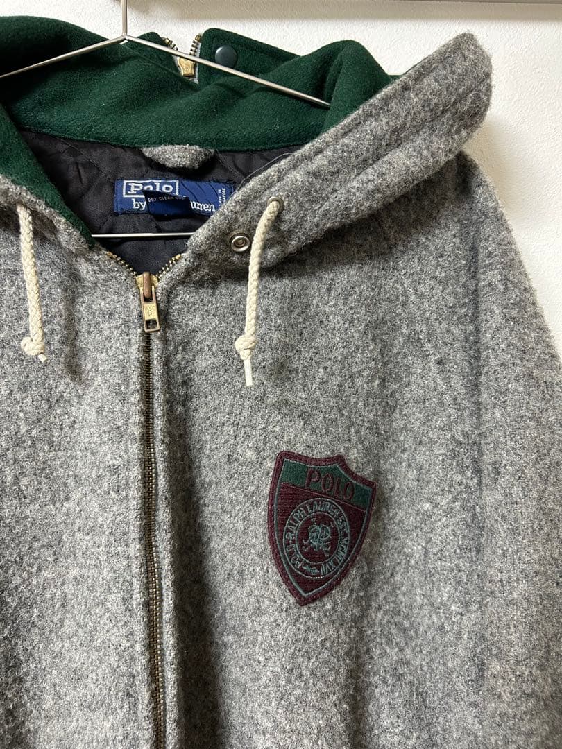 Polo by Ralph Lauren フード付きスタジャン ウールジャケット