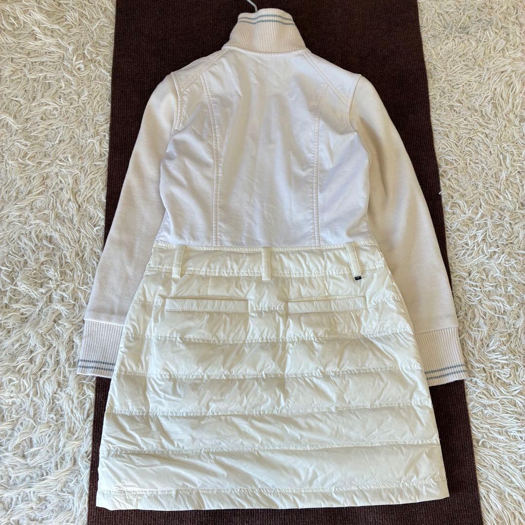 キャロウェイ ダウン切り替え ジップワンピース コート ホワイト M