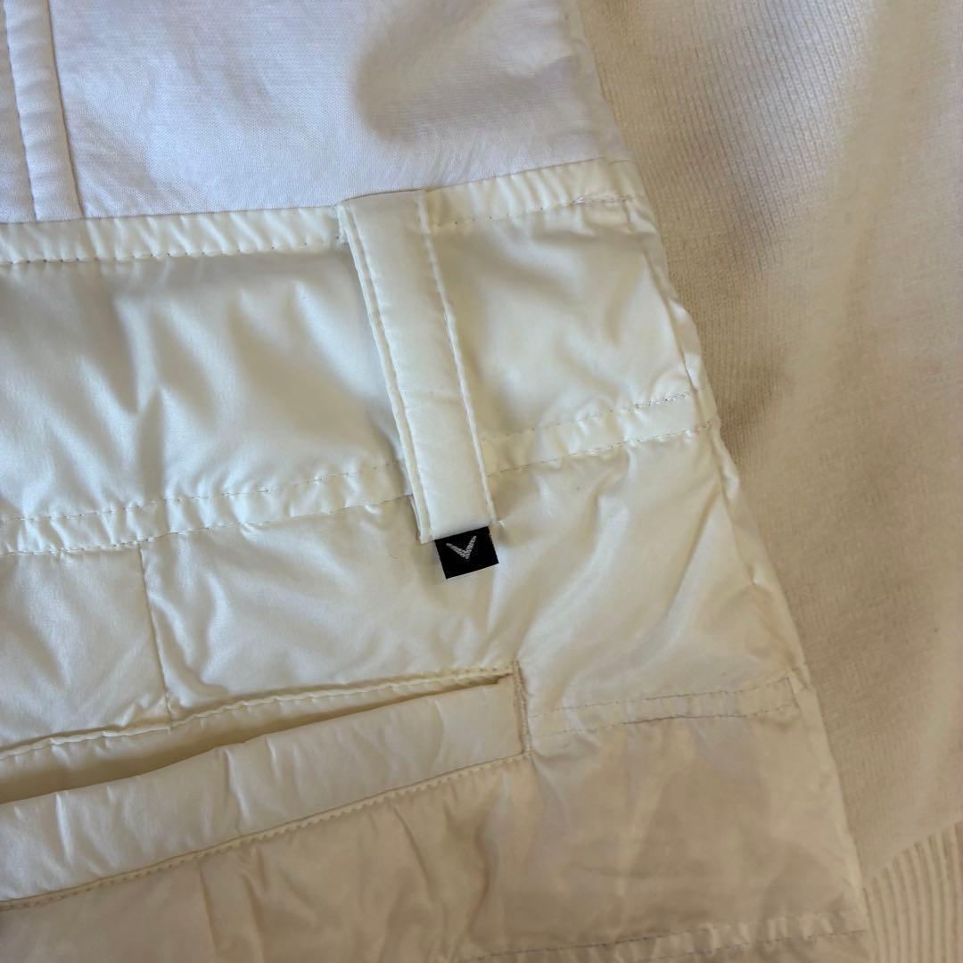 キャロウェイ ダウン切り替え ジップワンピース コート ホワイト M