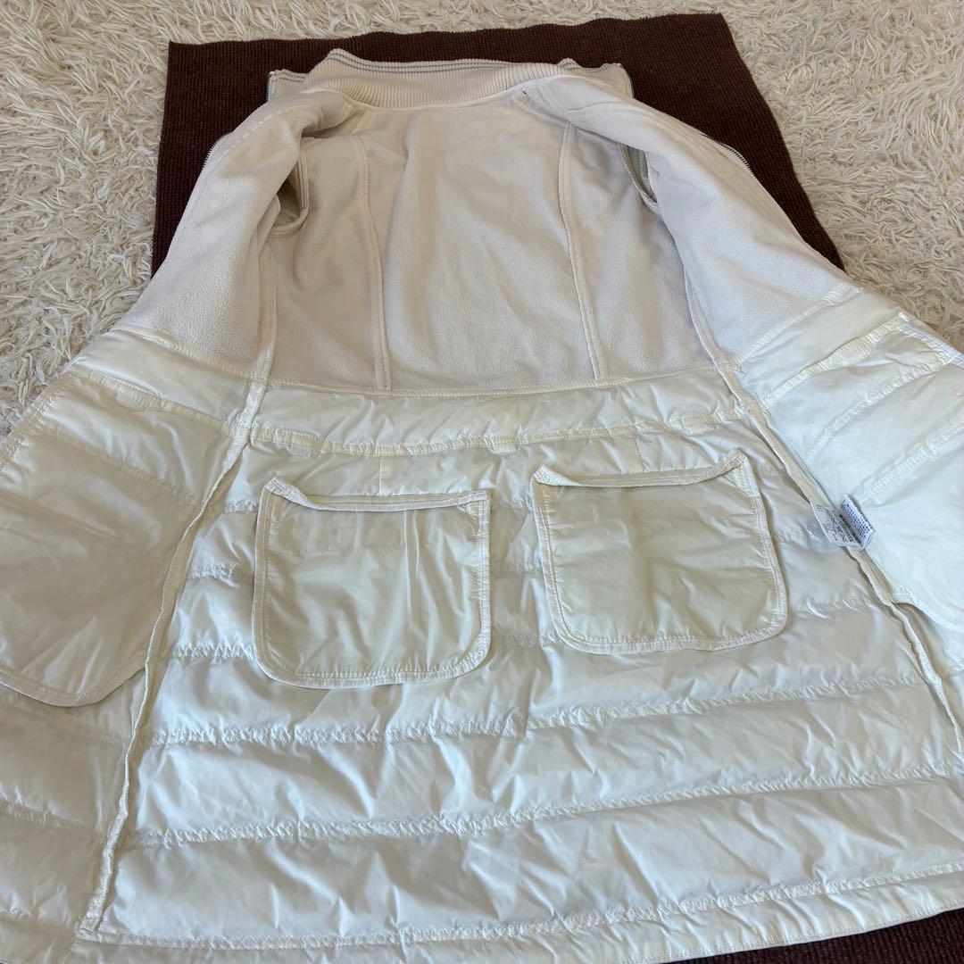 キャロウェイ ダウン切り替え ジップワンピース コート ホワイト M