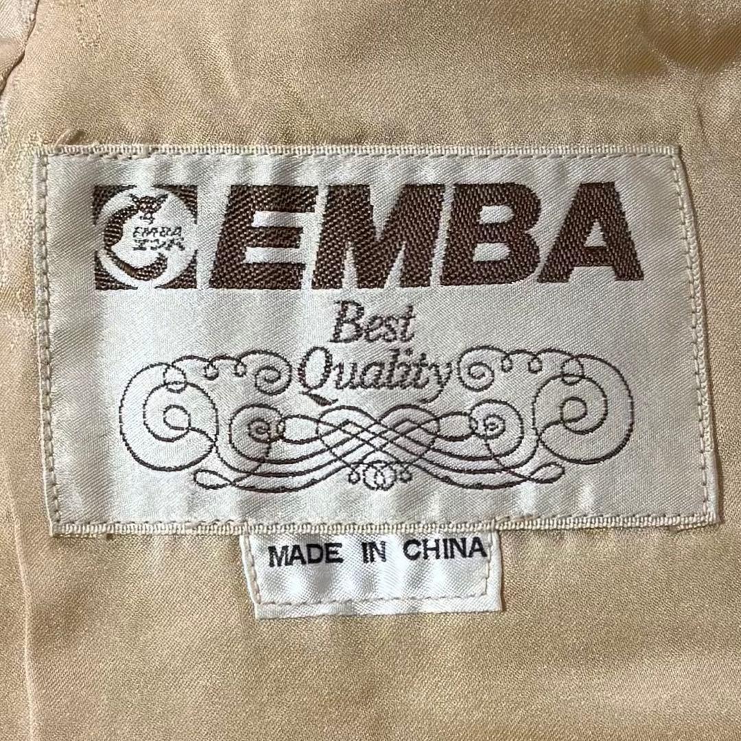 EMBA 毛皮コート ミンクファー ストライプ キャメル