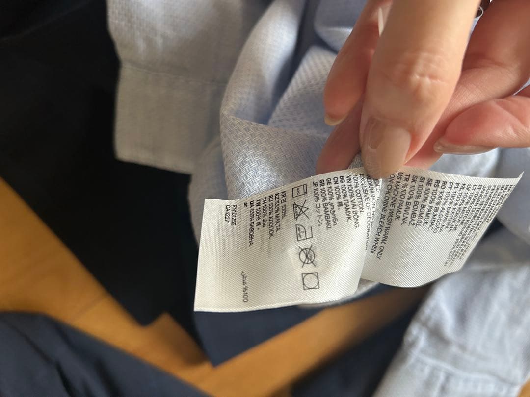 新品タグ付き【ZARA】チェックスーツ　上下+長袖シャツ ネイビー 122㎝