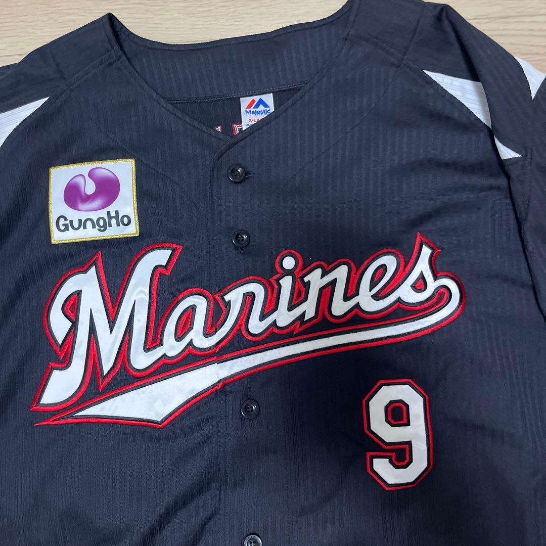 千葉ロッテマリーンズ　福浦　ビジターユニフォーム　刺繍ユニフォーム