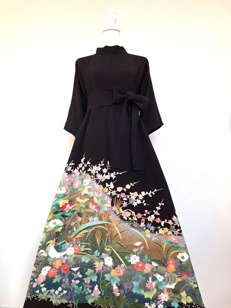 着物リメイクワンピース3684