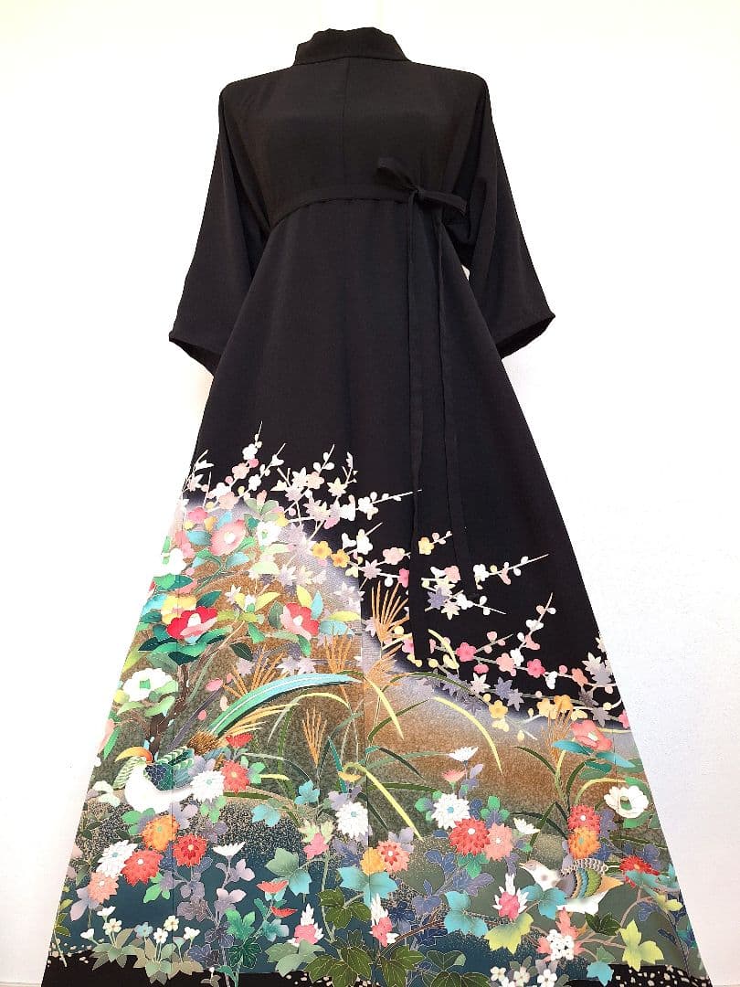 着物リメイクワンピース3684