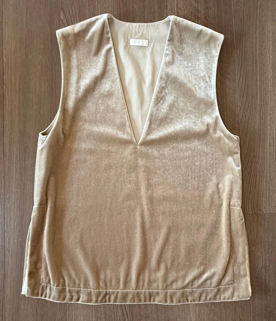 ぷぷり様　【未使用】Ballsey マットベロア Vネックベスト ライトベージュ