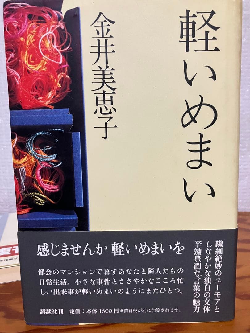軽いめまい　金井美恵子　帯　初版第一刷　使用感無し本文美
