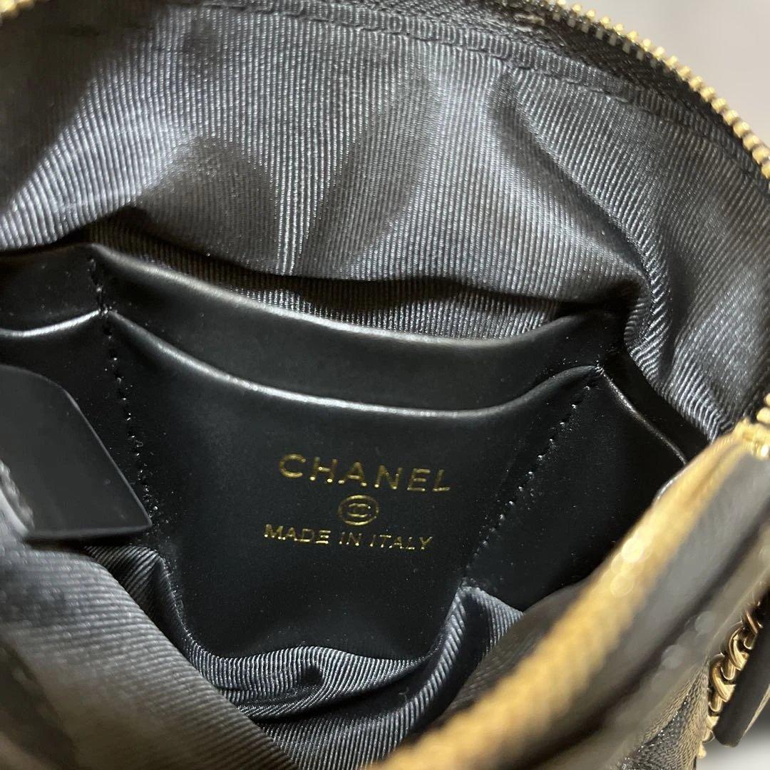 シャネル キャビアスキンショルダーバッグ ゴールドチェーン