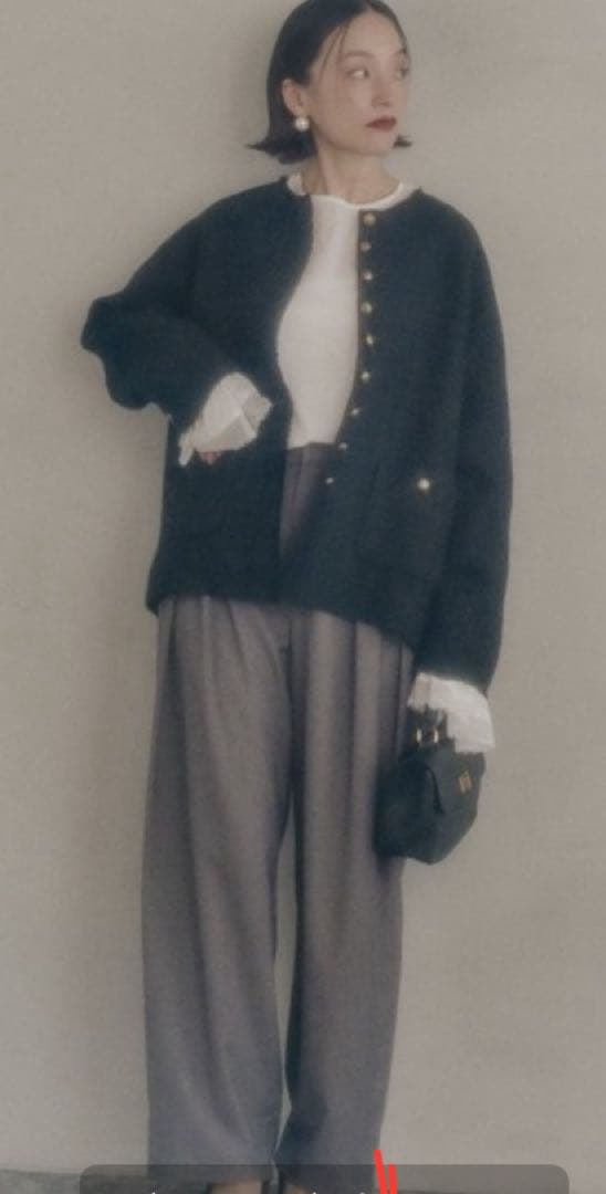 Yuuuuuuさま　スラブツイード ノーカラージャケット