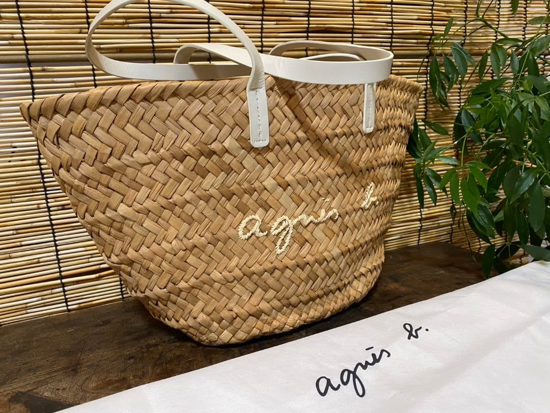 アニエスベー　agnis b.　カゴバッグ　ハンドバッグ ナチュラルかごバッグ