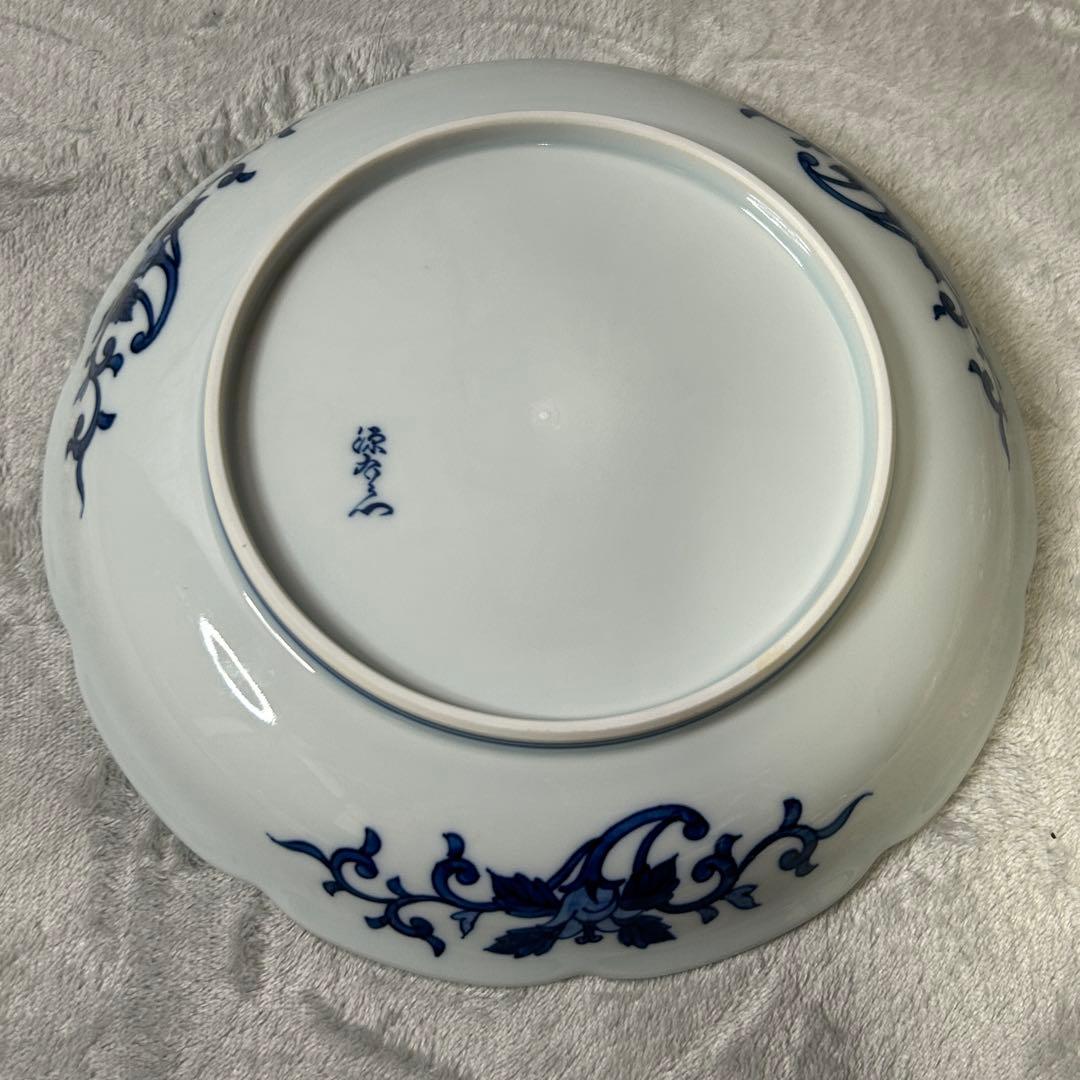 【希少•美品】源右衛門窯 染錦蕃茄文 大皿 26cm トマト柄 深皿 有田焼