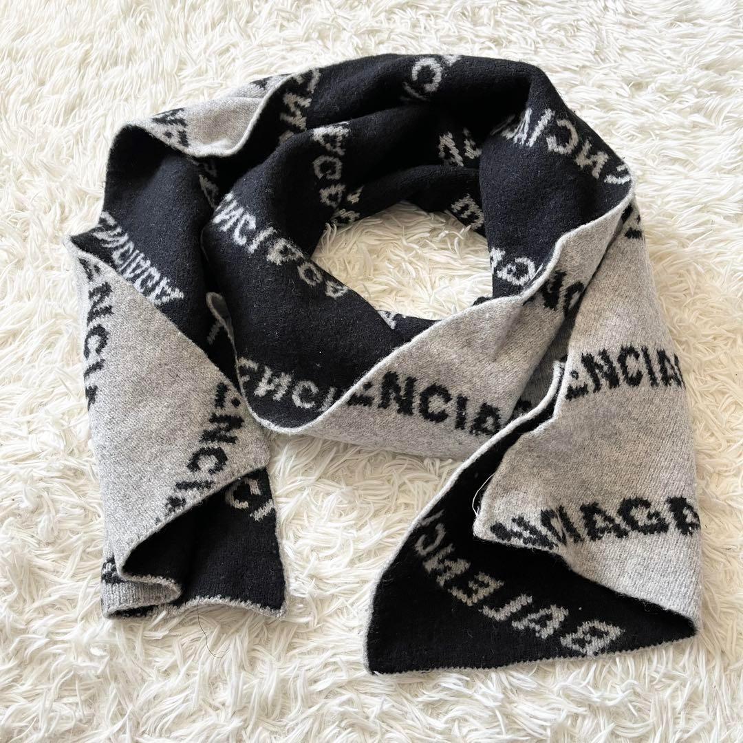 BALENCIAGA バレンシアガ　ロゴ マフラー ストール