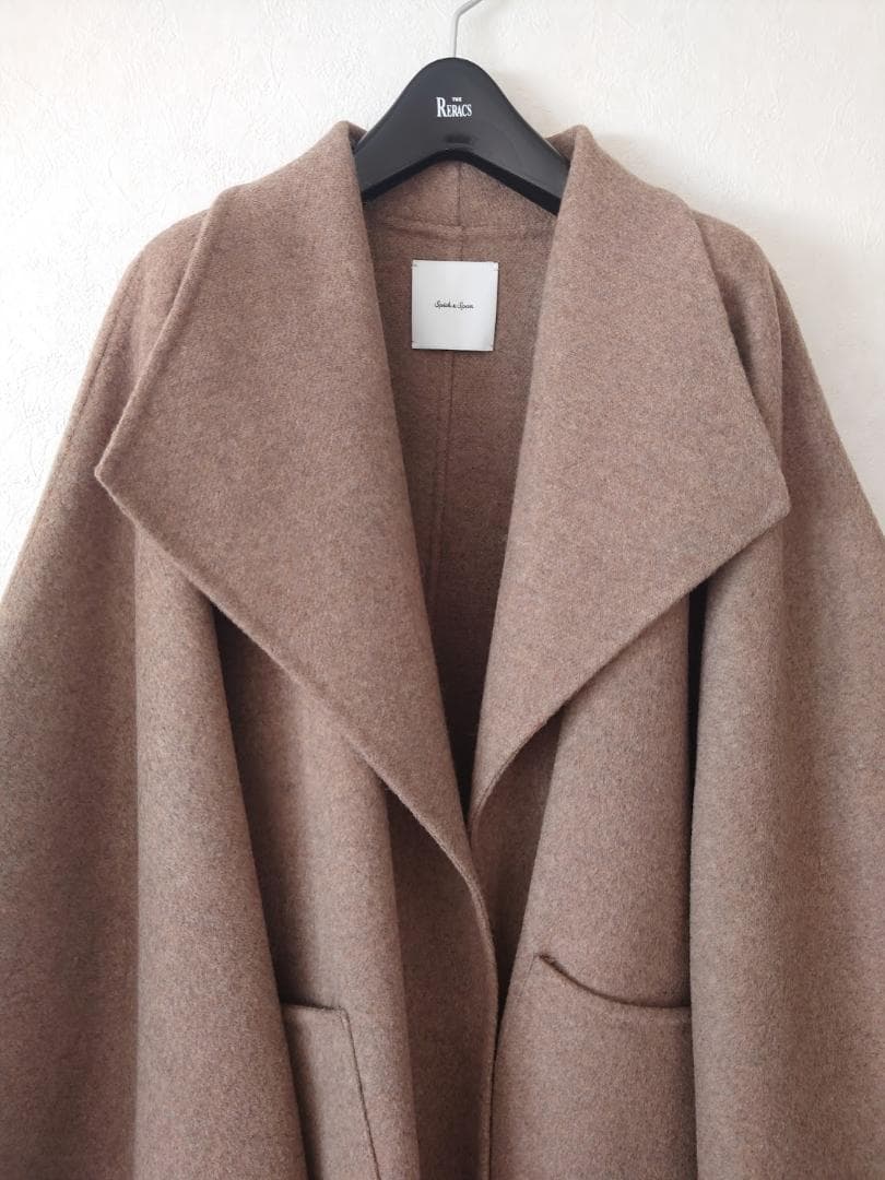 新品 スピック&スパン ダブルリバーマントコート ベージュ 50,600円