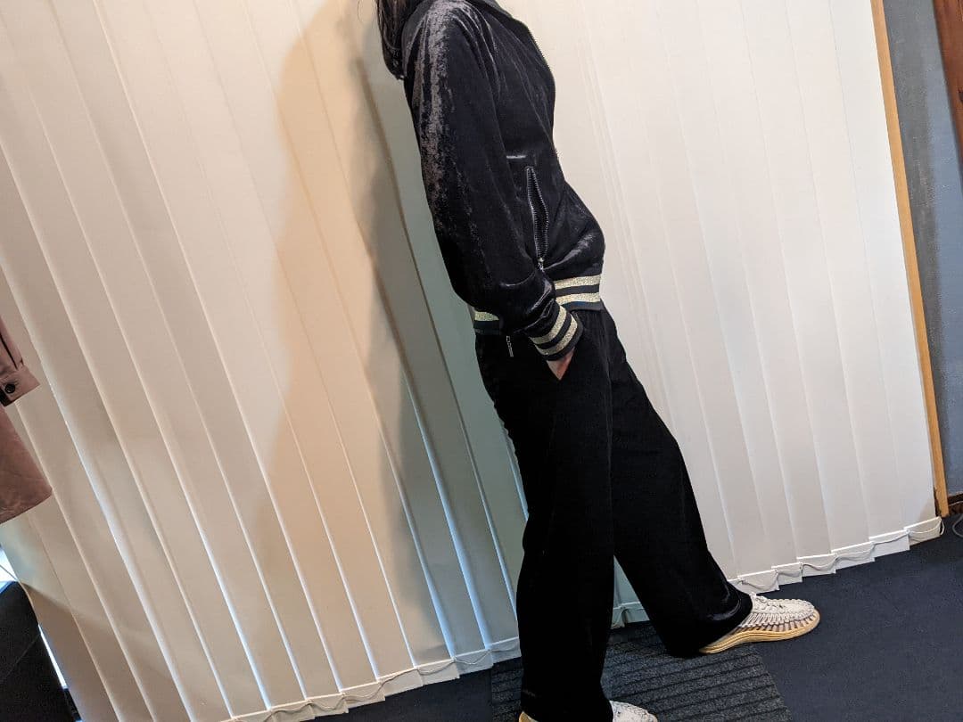 JAPONAIS BLEU　薄手　ベロア　上下セット　セットアップ　ジャージ　黒