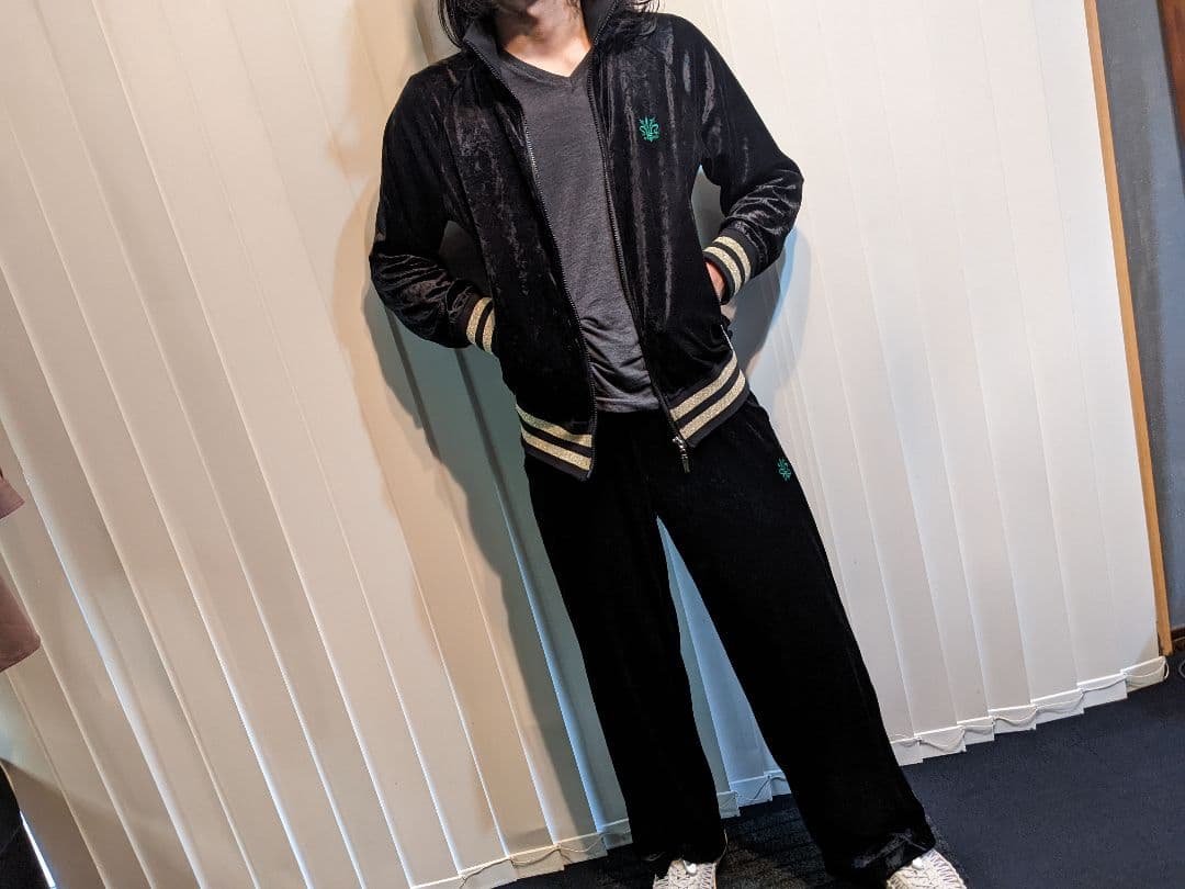 JAPONAIS BLEU　薄手　ベロア　上下セット　セットアップ　ジャージ　黒