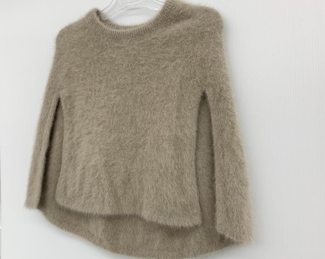 p*o様 【M168】BEARDSLEY ビアズリー ファーニットポンチョ モカ