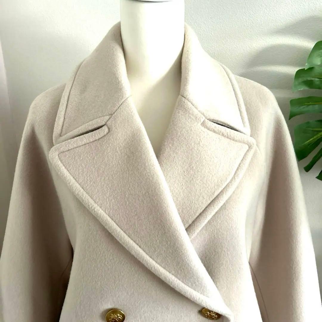 新品！【リヴドロワ】ベージュ　 ラグランPコート　S 36 ウールコート