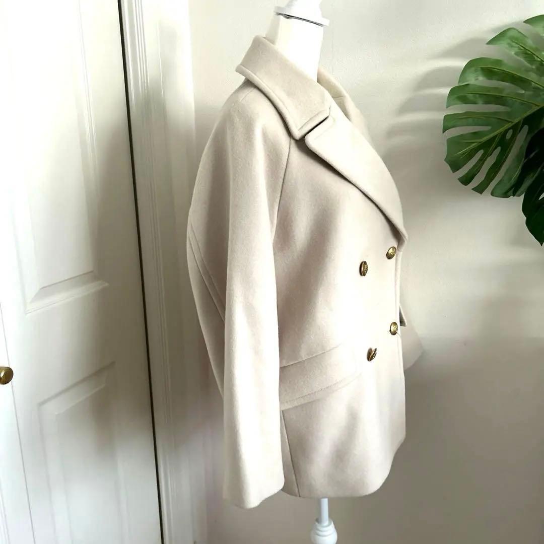 新品！【リヴドロワ】ベージュ　 ラグランPコート　S 36 ウールコート