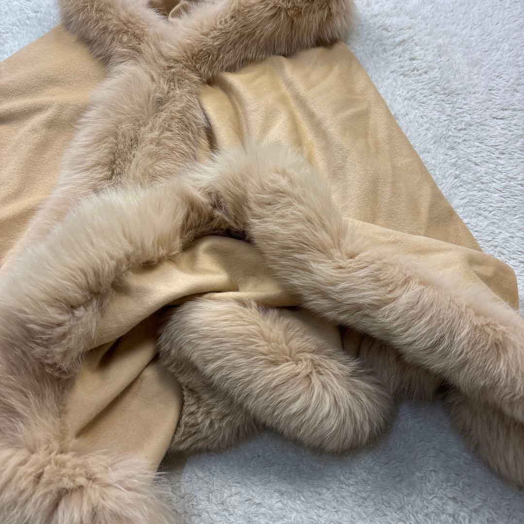 SOLEIL アンゴラ100% ケープコート シャドーフォックスファー