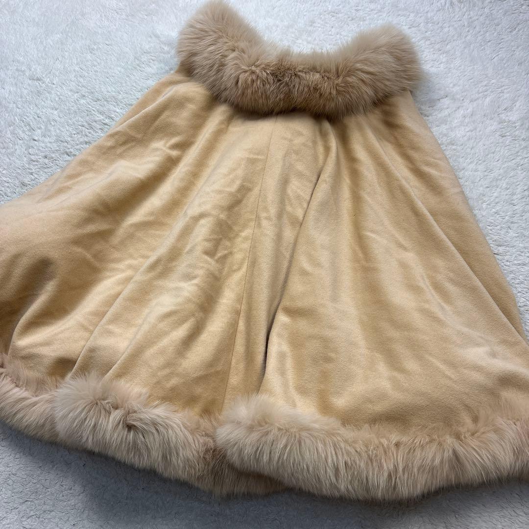 SOLEIL アンゴラ100% ケープコート シャドーフォックスファー