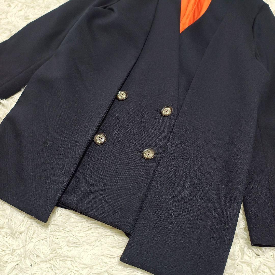 リズレー ノーカラー2WAYジャケット ネイビー