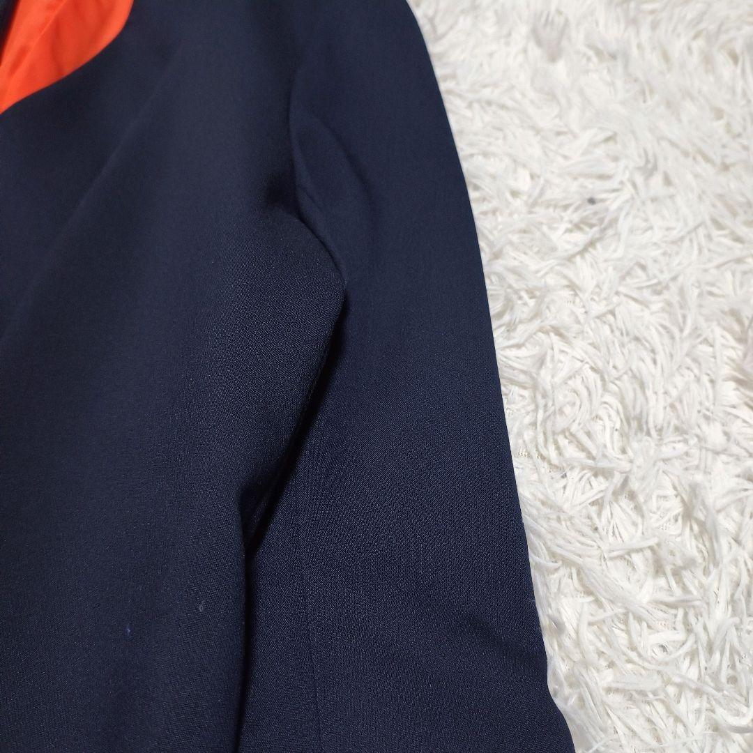 リズレー ノーカラー2WAYジャケット ネイビー