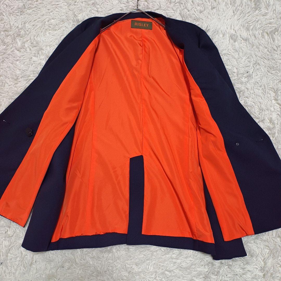 リズレー ノーカラー2WAYジャケット ネイビー