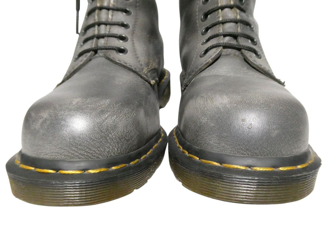美品！激レアカラー！シルバーグレー！ドクターマーチン10ホールスチールトゥUK7