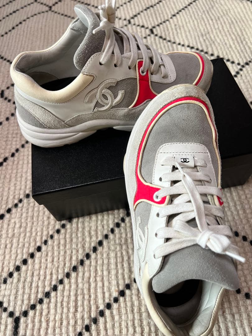CHANEL シャネル　ココマーク　スウェード レザー　スニーカー　35 1/2